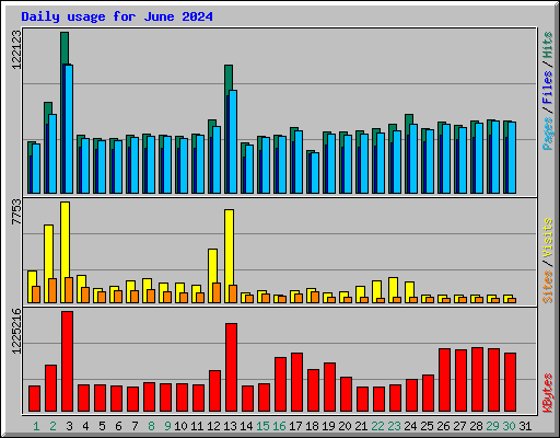 Daily usage for June 2024