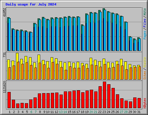 Daily usage for July 2024