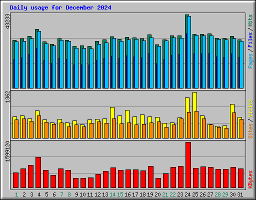 Daily usage for December 2024