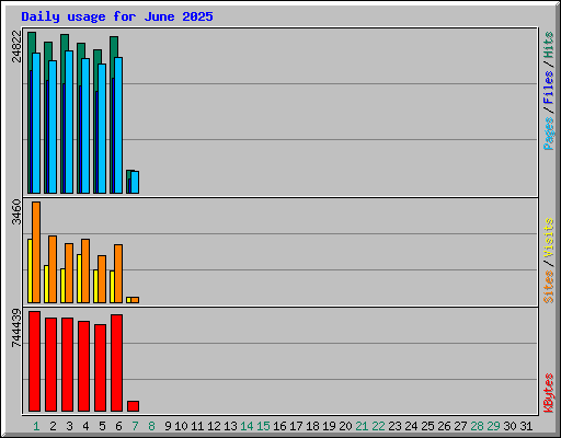 Daily usage for June 2025
