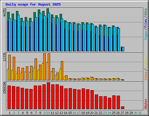Daily usage for August 2025