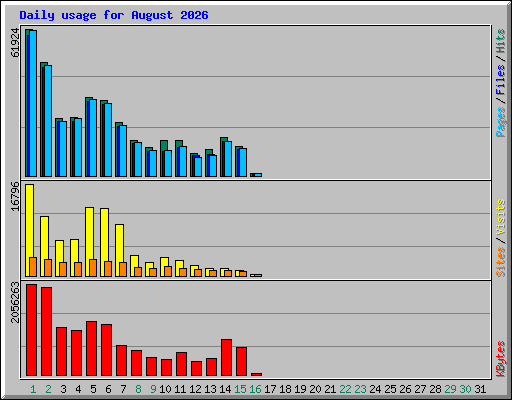 Daily usage for August 2026