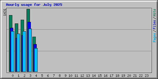 Hourly usage for July 2025